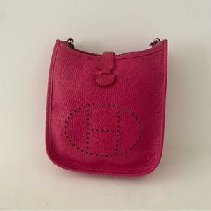 Pink and Silver Crossbody Bag with Iconic Design